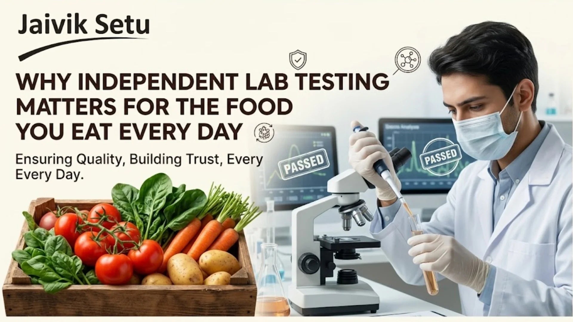 Independent lab testing for fresh vegetables and food quality assurance.