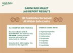 Lab Report Results of Pesticide Residue Test on Jaivik Setu Barnyard Millet. Showing categories/chemical classes tested and the results.